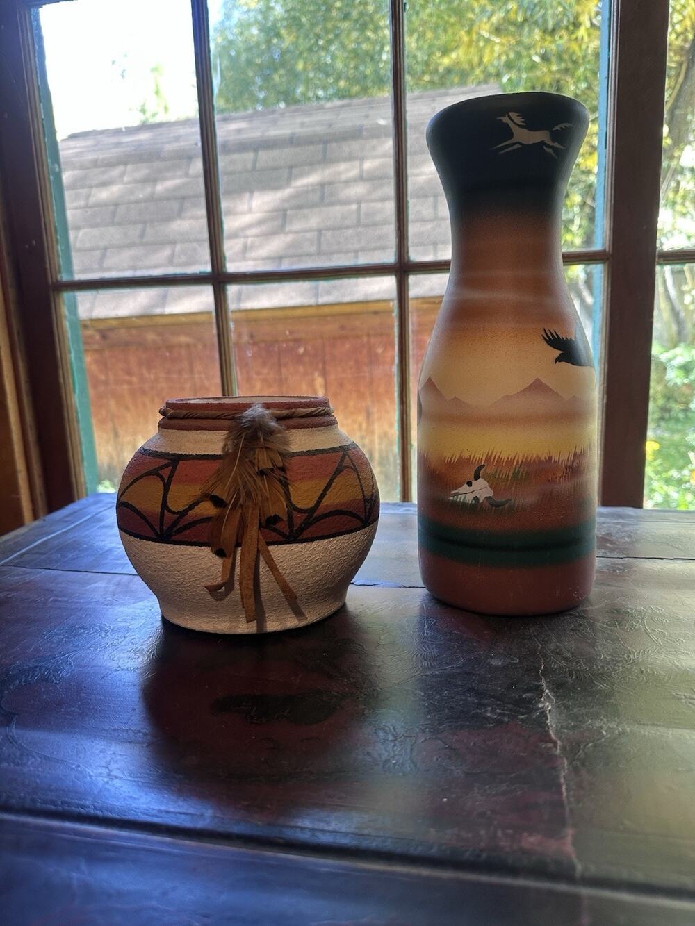 Vtg 1999 R.W. Adamson America Wild Collection Pottery Vase & Pot Lot Signed Kim